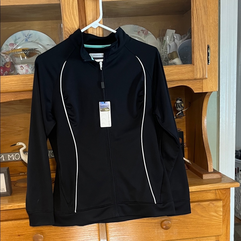 Pebble Beach Black Jacket with White Accents